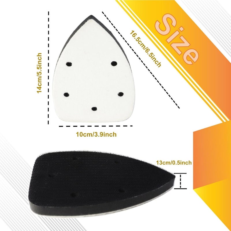 CKFCXC 33pcs Sand Paper Mouse Sander Sandpaper 60-1500 Grits with 2pcs Detail Sander Paper Interface Pad Hook and Loop Triangle Sanding Pads with 5 Holes for 140mm Sanding Machine - Image 3